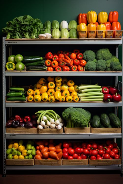 農產品新鮮蔬菜貨架攝影圖